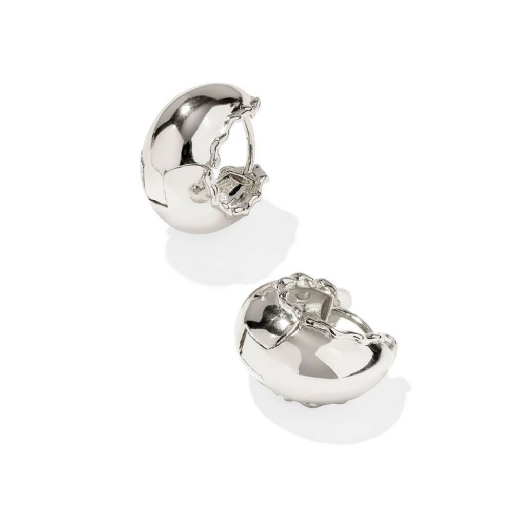 Kendra Scott Carrie Silver Over Brass Huggie Hoop Earrings - Silver